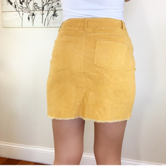 Mustard Corduroy Mini Skirt - Picture 4 of 6
